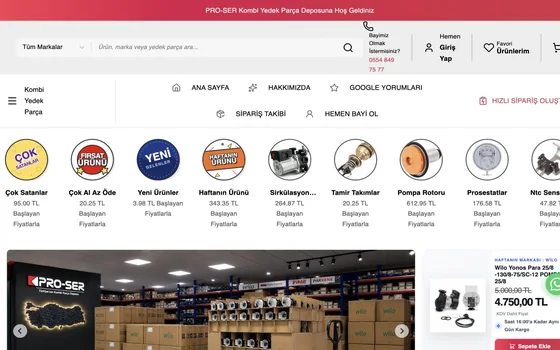 Kombi Parça Deposu - Proje Detayı