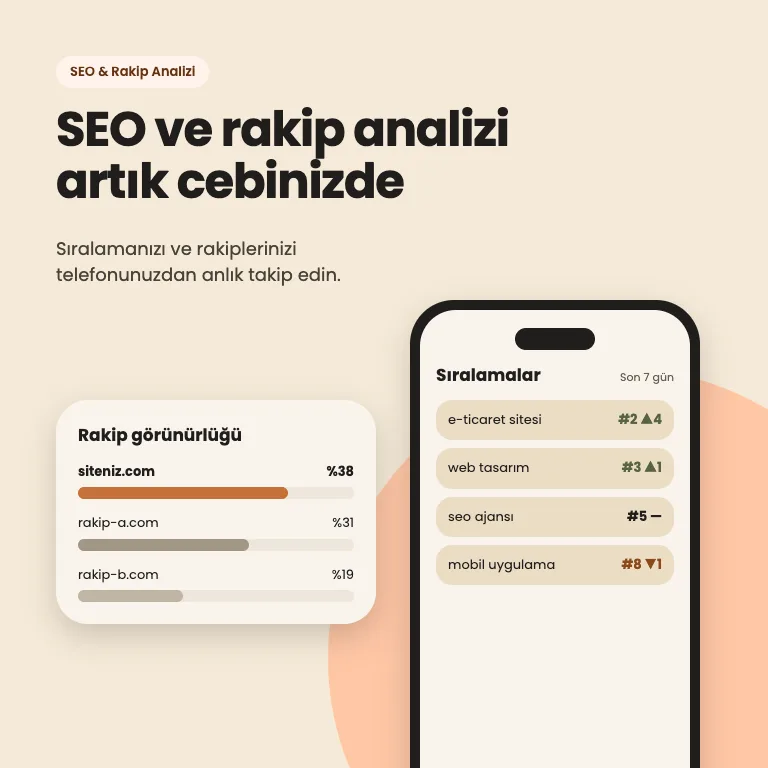 SEO ve rakip analizi artık cebinizde